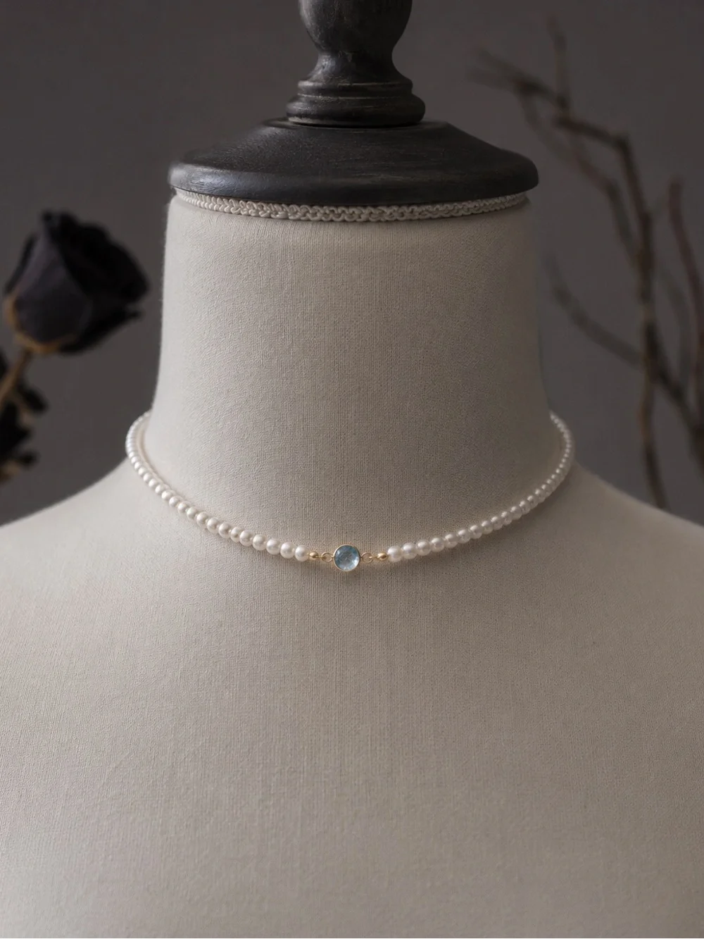 Handmade kids pearl and gemstone necklace-   Custom sized baby and child